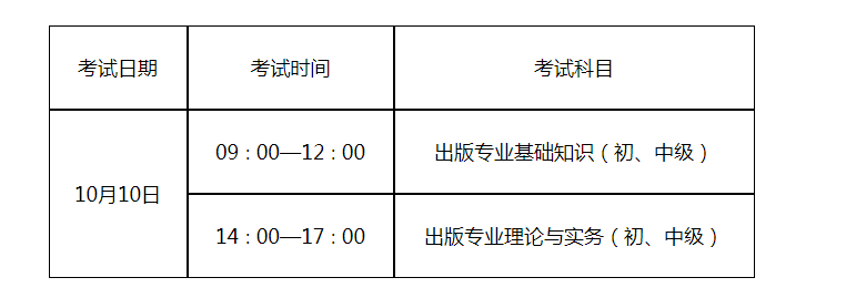 2021年山东出版专业技术人员职业资格考试时间及科目【10月10日】