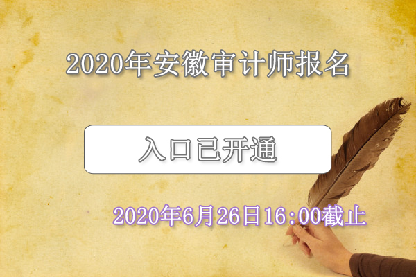 2020年安徽审计师报名入口已开通（6月26日16:00截止）